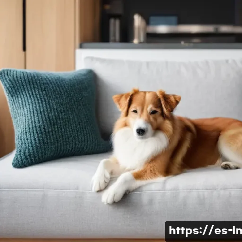 다세대 주거에서의 스마트 홈 기술 적용 - **Prompt:** "A sunny afternoon in a modern, minimalist apartment living room. A young woman wearing ...