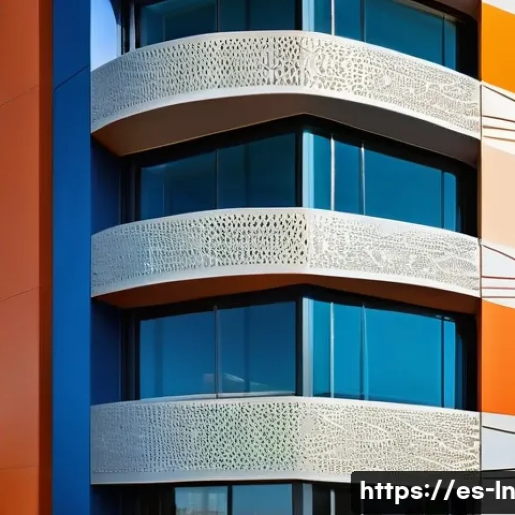다세대 주거의 디자인 및 예술 융합 사례 - **Prompt: "Dynamic Urban Facade Artistry"**
A futuristic multifamily residential building facade...
