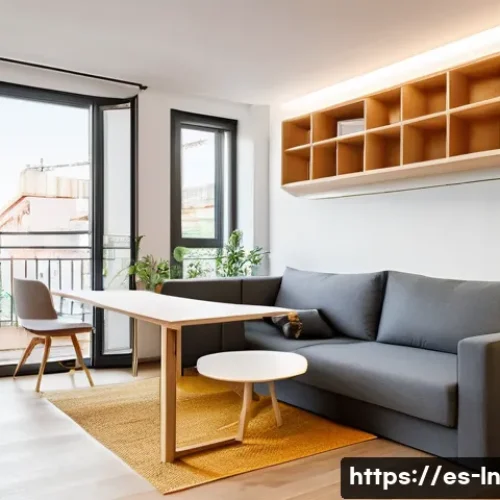 Home 32 다세대 주거의 고객 맞춤형 설계 사례 - Modern modular apartment interior in a Spanish multifamily residential building, featuring transform...