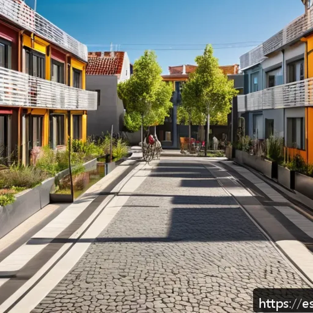 다세대 주거의 재개발 사례 연구 - A vibrant urban renewal scene in a Spanish-speaking city neighborhood, showcasing modern multifamily...